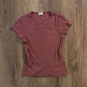Cotton On Women's All Day Ribbed Tee in Rust